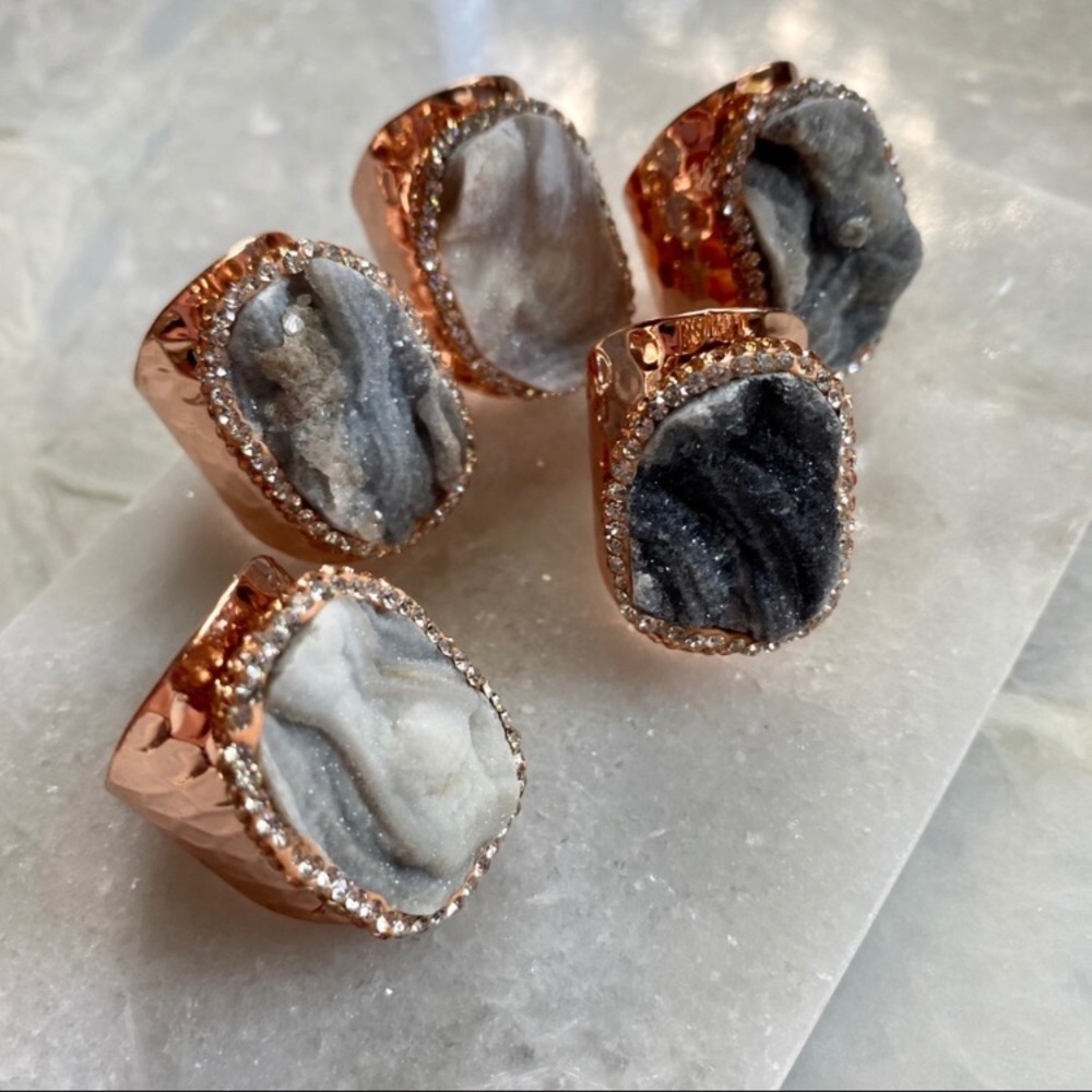 ❗️LAST❗️Rose Gold Druzy Boho Pave Ring - Picture 4 of 8